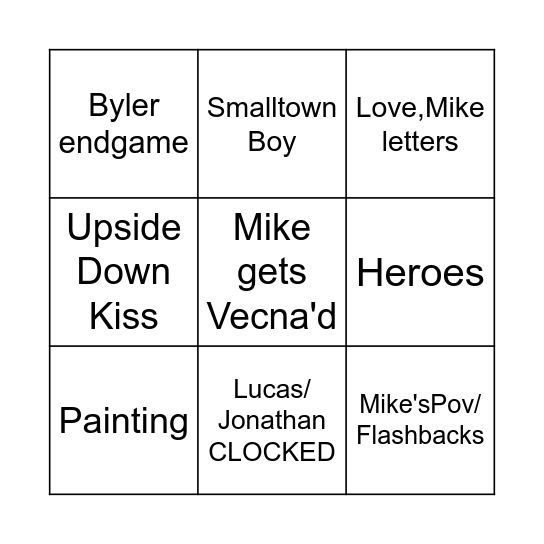 Vol.2 and Final Bingo Card