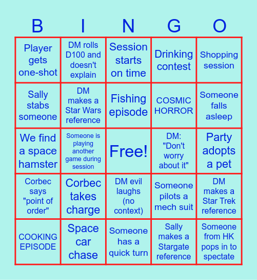 Konjac BINGO Card