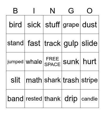Quarter 1 & 2 Phonics Review Bingo Card
