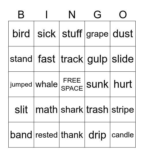 Quarter 1 & 2 Phonics Review Bingo Card