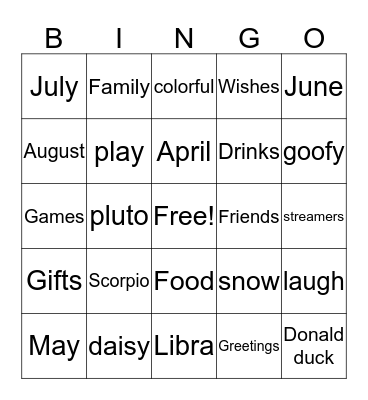 MAYA'S FIRST BIRTHDAY! Bingo Card