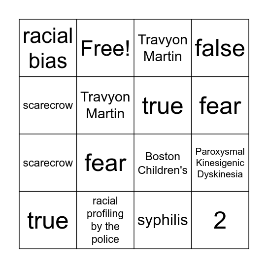 "Breathe" BINGO Card