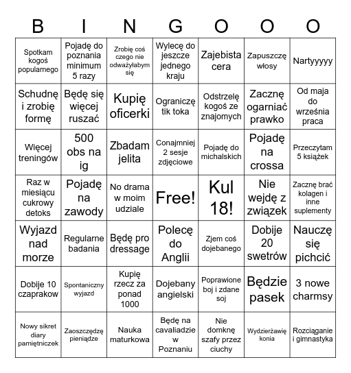 2026 Bingo Card