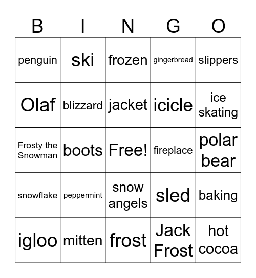 Winter Bingo Card
