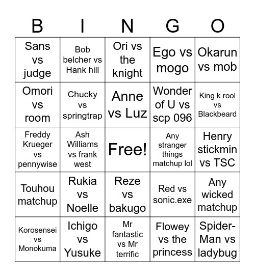 Death battle 2026 predictions Bingo Card