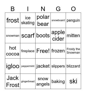 Winter Bingo Card