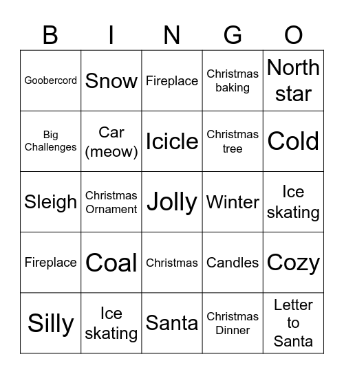 Goobingord Bingo Card