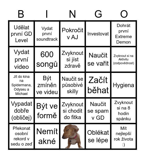 Moje Bingo karta 2026 Bingo Card
