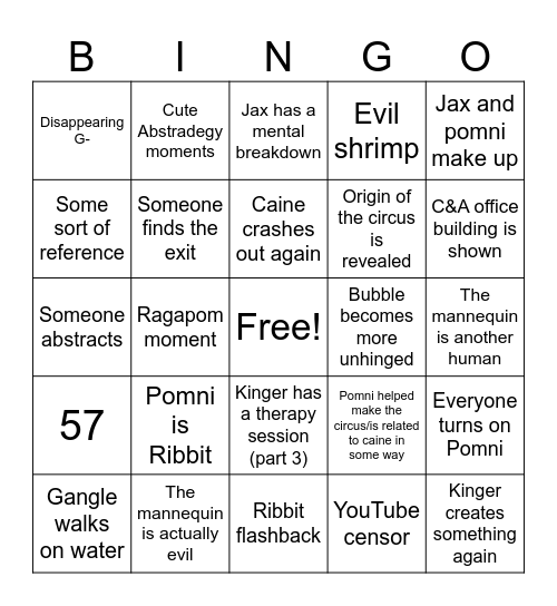 Tadc ep 7 Bingo Card