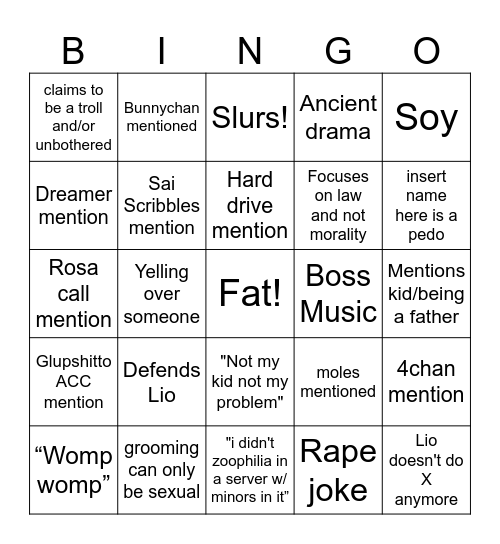 Gilded Bingo Card