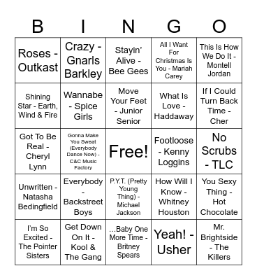 NEDP Holiday Party Music Bingo! Bingo Card