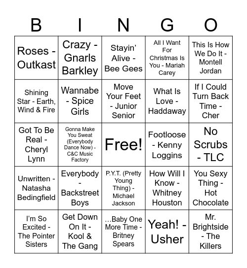 NEDP Holiday Party Music Bingo! Bingo Card
