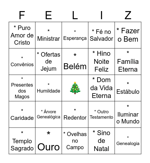 JANTAR DE NATAL Bingo Card