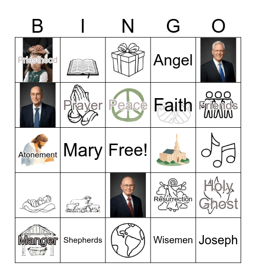 First Presidency Christmas Devotional Bingo Card