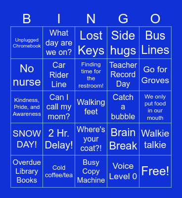 Almost Break Bingo! Bingo Card