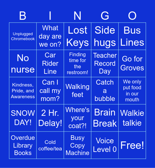 Almost Break Bingo! Bingo Card