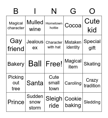 Hallmark Xmas Bingo Card