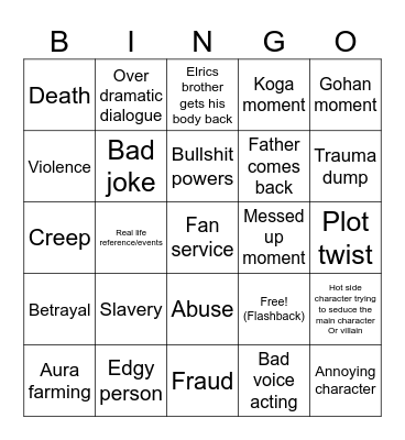 Full metal Bingo Card