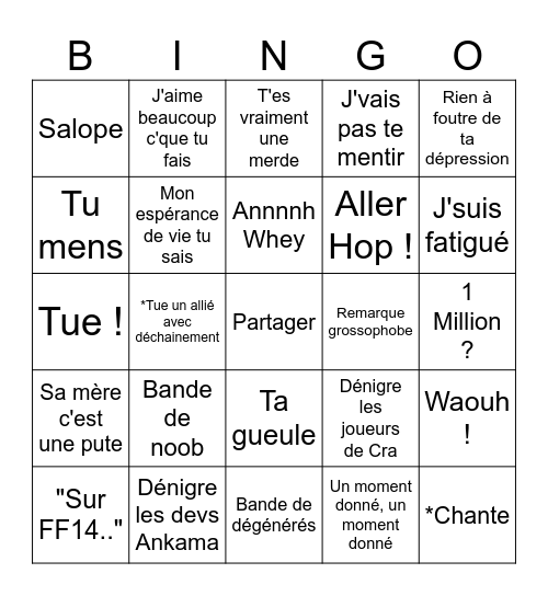 Bingo Zira Bingo Card