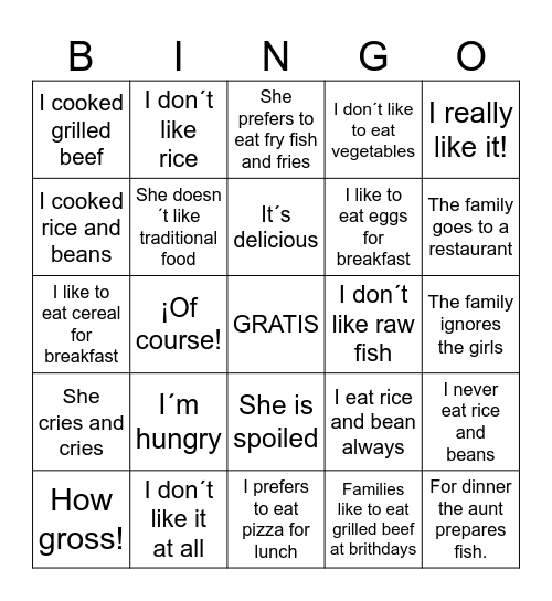 LINA LA MALCRIADA Bingo Card
