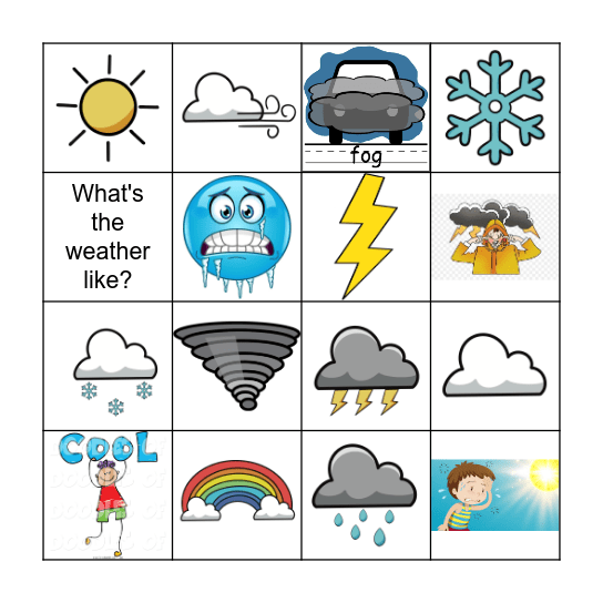 Quel temps fait-il? Bingo Card
