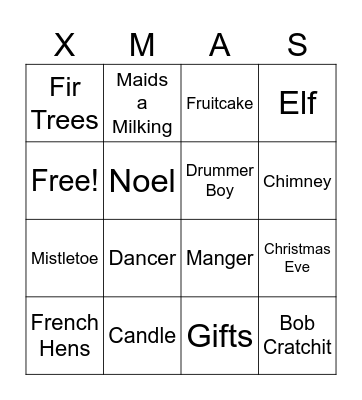 Pilot Butte Christmas Bingo Card
