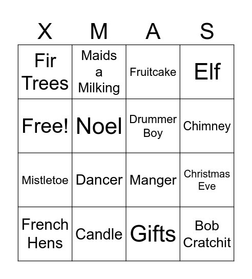 Pilot Butte Christmas Bingo Card