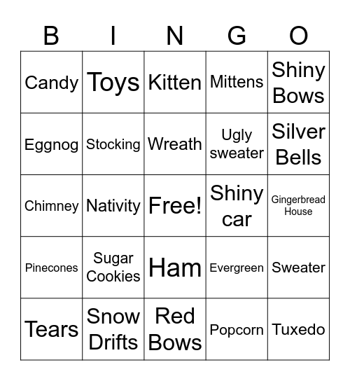 CHRISTMAS MOVIE BINGO Card