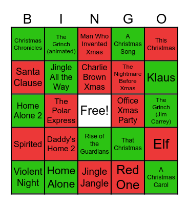 Christmas Party Bingo Card