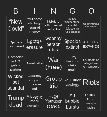 2026 bingo Card