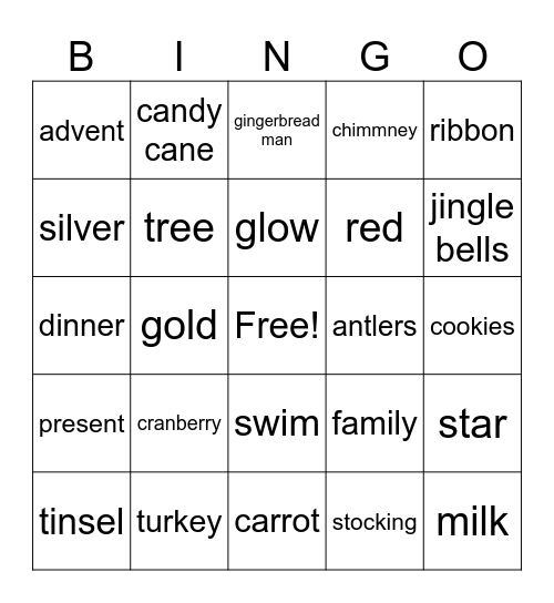Christmas Bingo Card