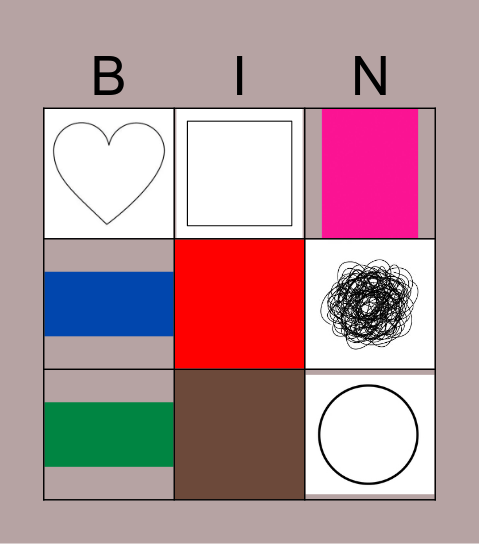 Shapes and Colors Bingo Card