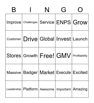 Delivery Annual Bingo Card