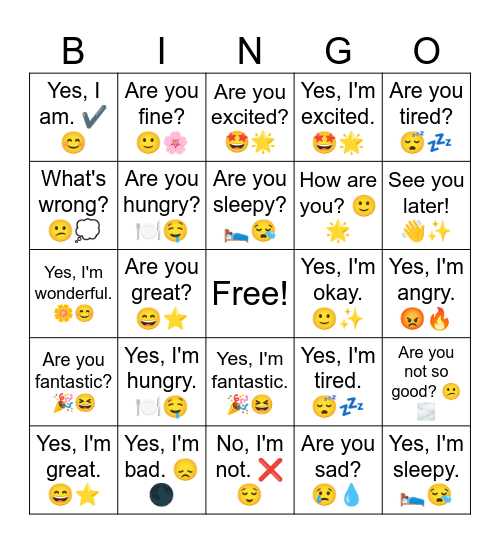 B2 L4 Are you tired? 😴🤍 Bingo Card