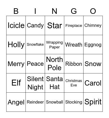 Christmas Bingo Card