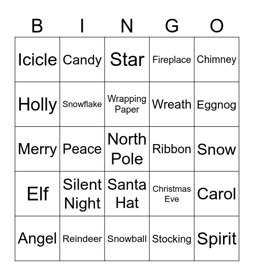 Christmas Bingo Card