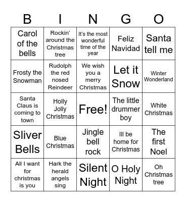 Equal Living Christmas Bingo Card