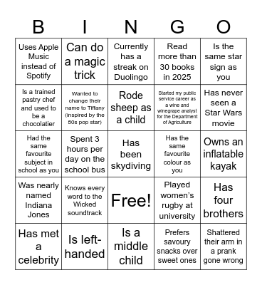 IID Bingo! Bingo Card