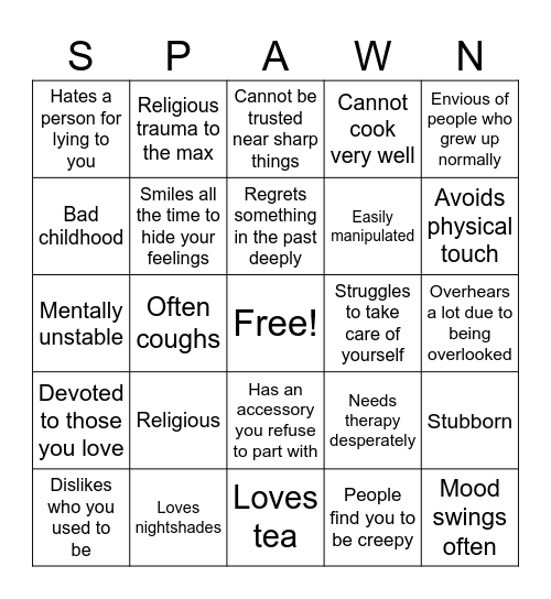 PIHG Two Time Bingo Card
