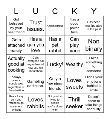 PIHG Chance Bingo Card