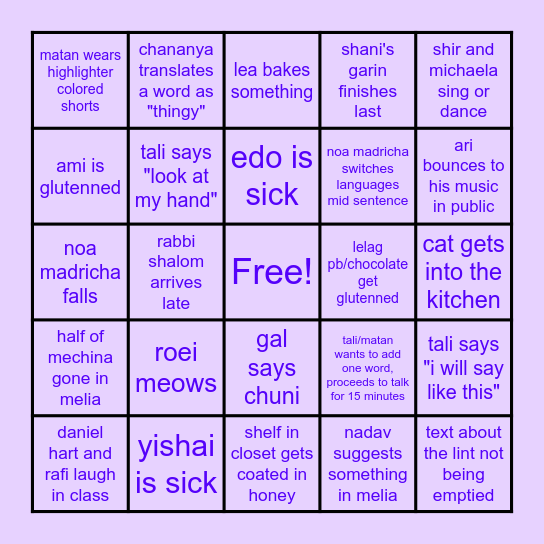 BAHAN BINGO Card