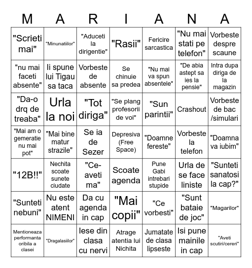 Jugulini Nervosini Bingo Card