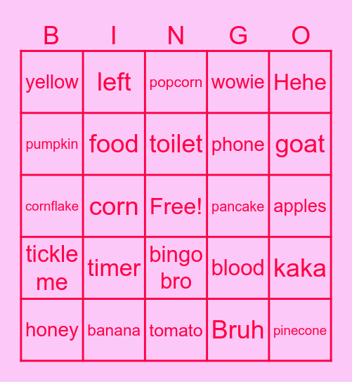 Random things Bingo Card