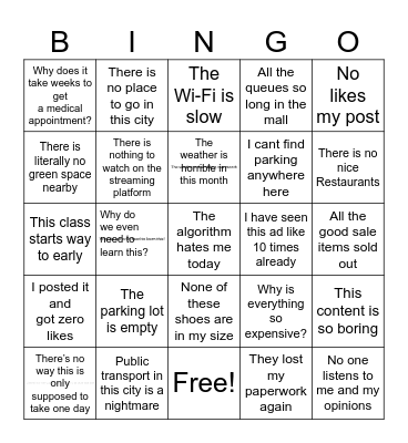 SOCIAL AND COMMUNCIATION SKILLS BINGO Card