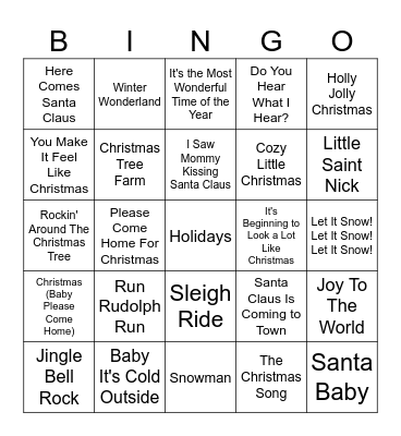UHH Athletics Christmas Party Bingo Card