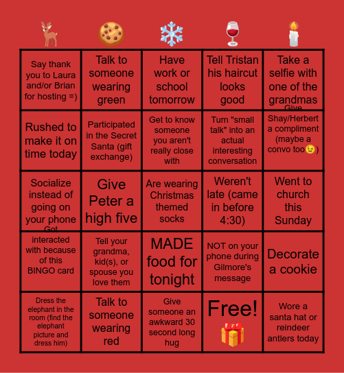2025 Christmas Bingo 💝🎄🍬 Bingo Card