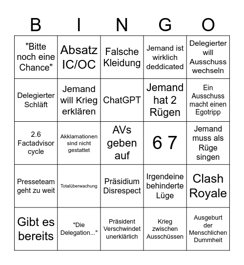 MEP Bullshit Bingo Card