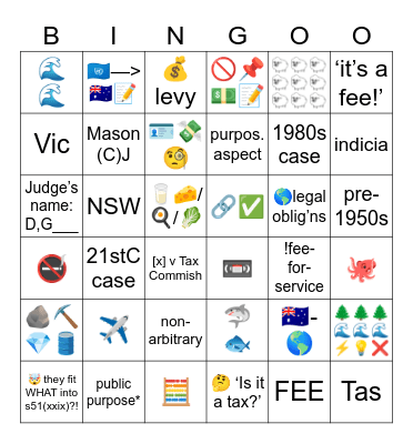 ConLaw Wk5 ExtAff+taxes Bingo Card