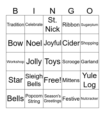 RCM Christmas Bingo 2016 Bingo Card