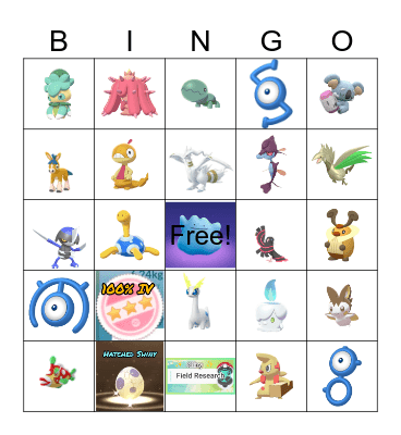 Pokemon Go Safari Miami Bingo Card